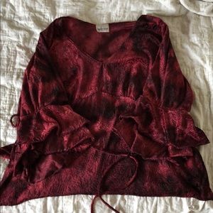 CAREN SPORT MAGENTA AND BLACK ROMANTIC BLOUSE